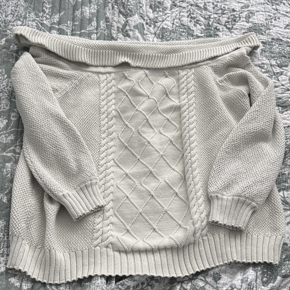 Lane Bryant Off-Shoulder White Sweater